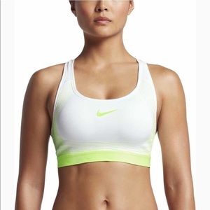 Nike white/ghost green sports bra..